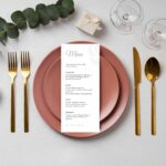 Mauve rose wedding menu