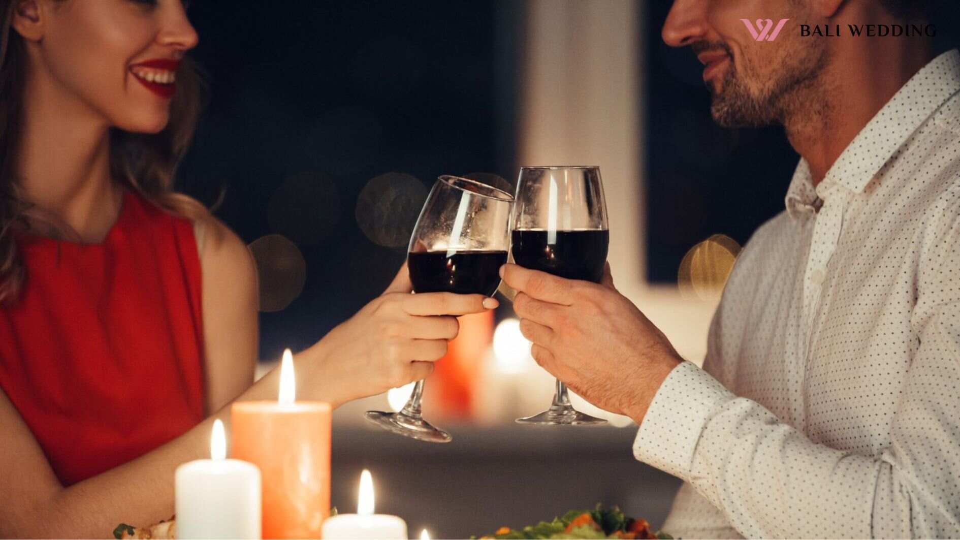 Couple of lovers having romantic dinner at home