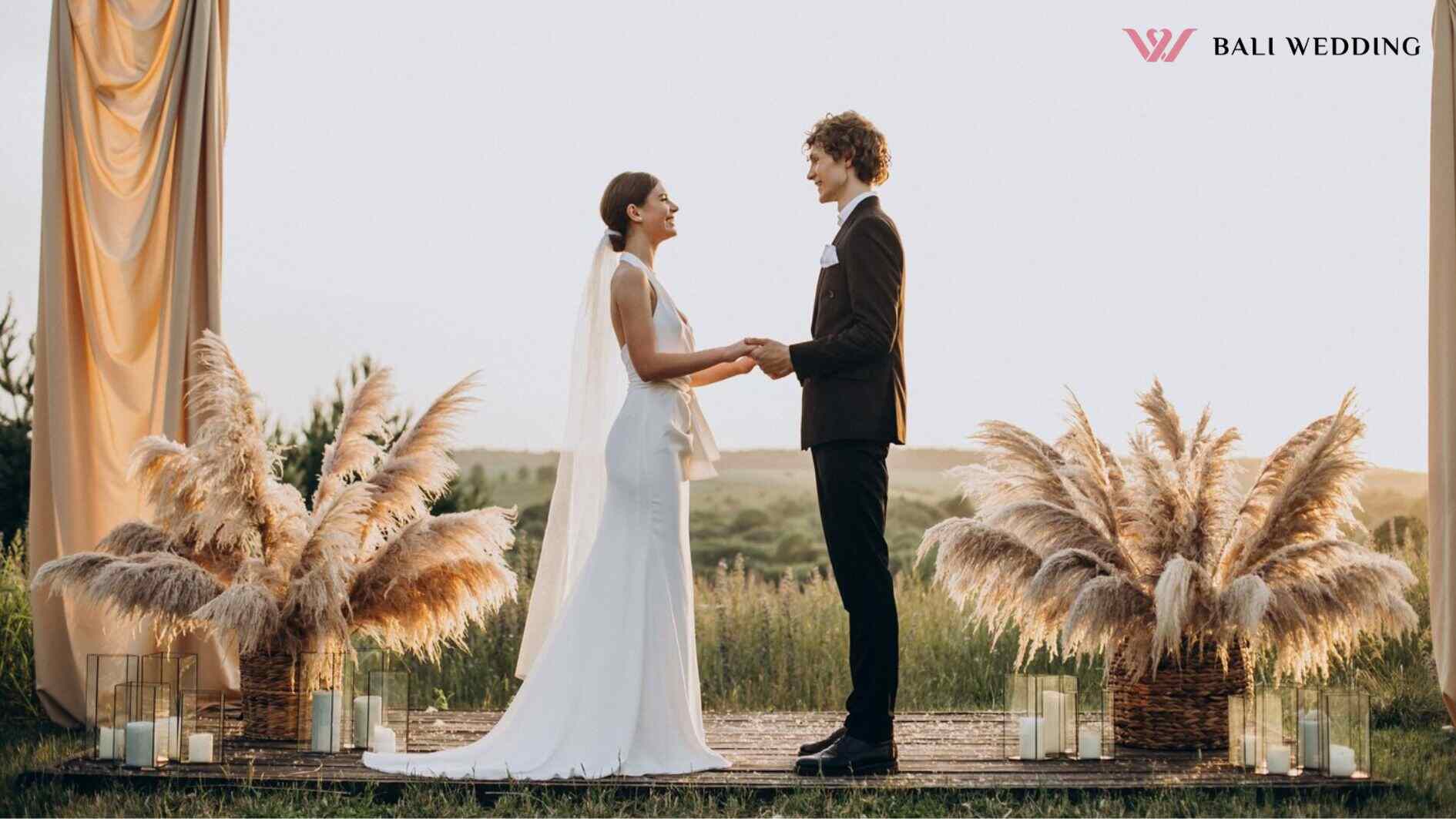 Bride and groom on their wedding ceremony