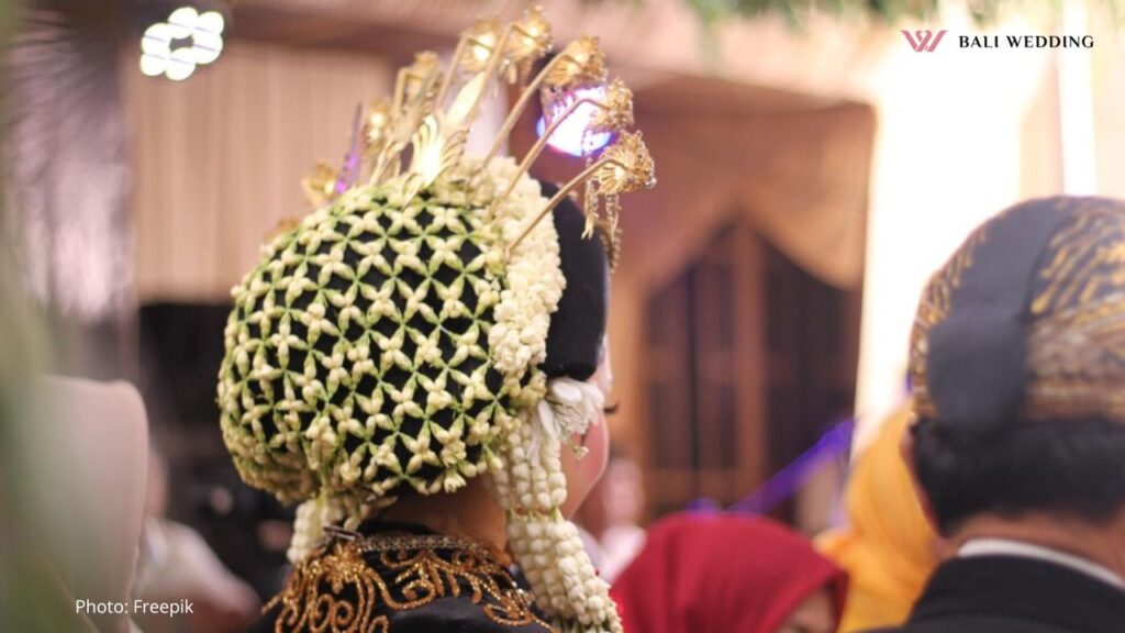 Rear view of bridegroom during wedding ceremony